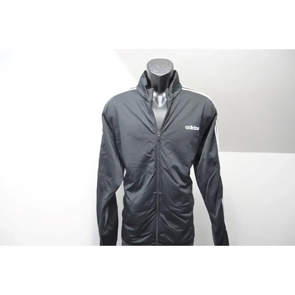 Adidas Track Jacket Black Performance Full Zip Athletic Mens‎ Size XL